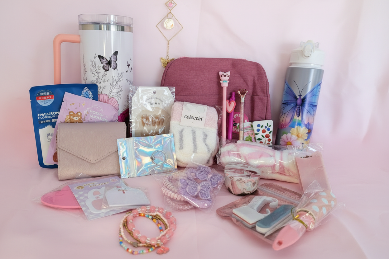 Pink Butterfly Products - Pale Pink Background
